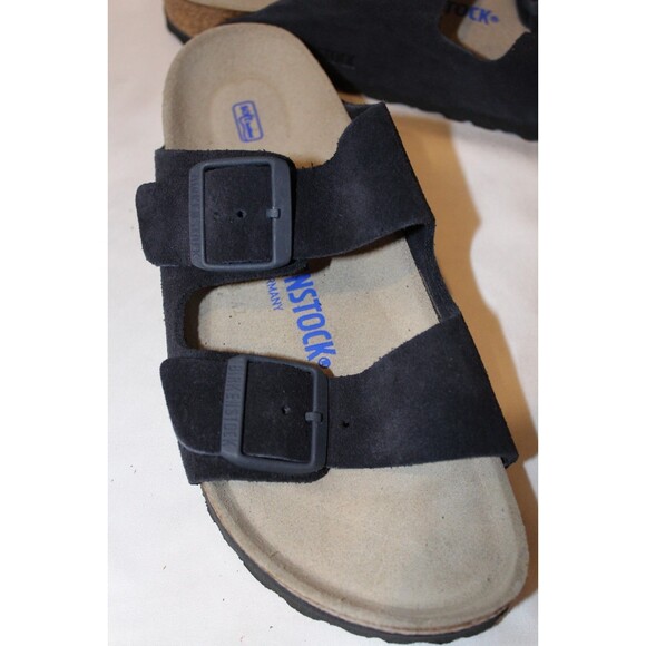 Birkenstock Women US 8 EU 39 Arizona Leather Sandals Washed Midnight Blue Narrow - Picture 3 of 5